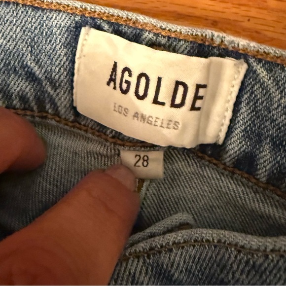 AGOLDE Nico High Rise Slim Medium Wash Button Fly Denim Jeans size 28 - Picture 4 of 5